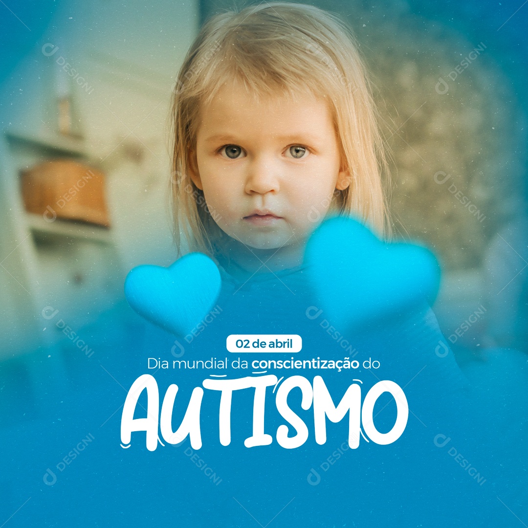 Dia Mundial da Conscientização do Autismo Abril Azul Social Media PSD Editável