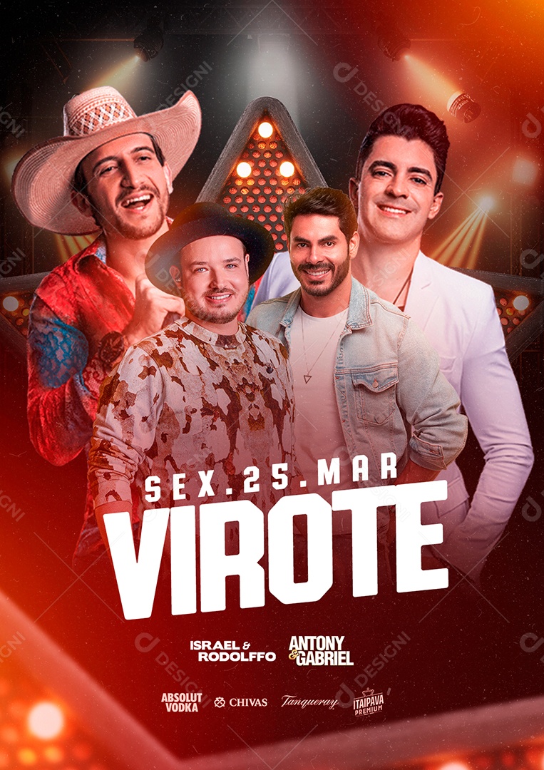 Virote Israel & Rodolfo Antony & Gabriel Flyer Social Media PSD Editável