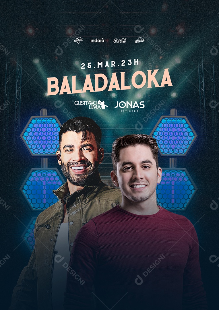Baladaloka Gusttavo Lima Jonas Esticado Flyer Social Media PSD Editável