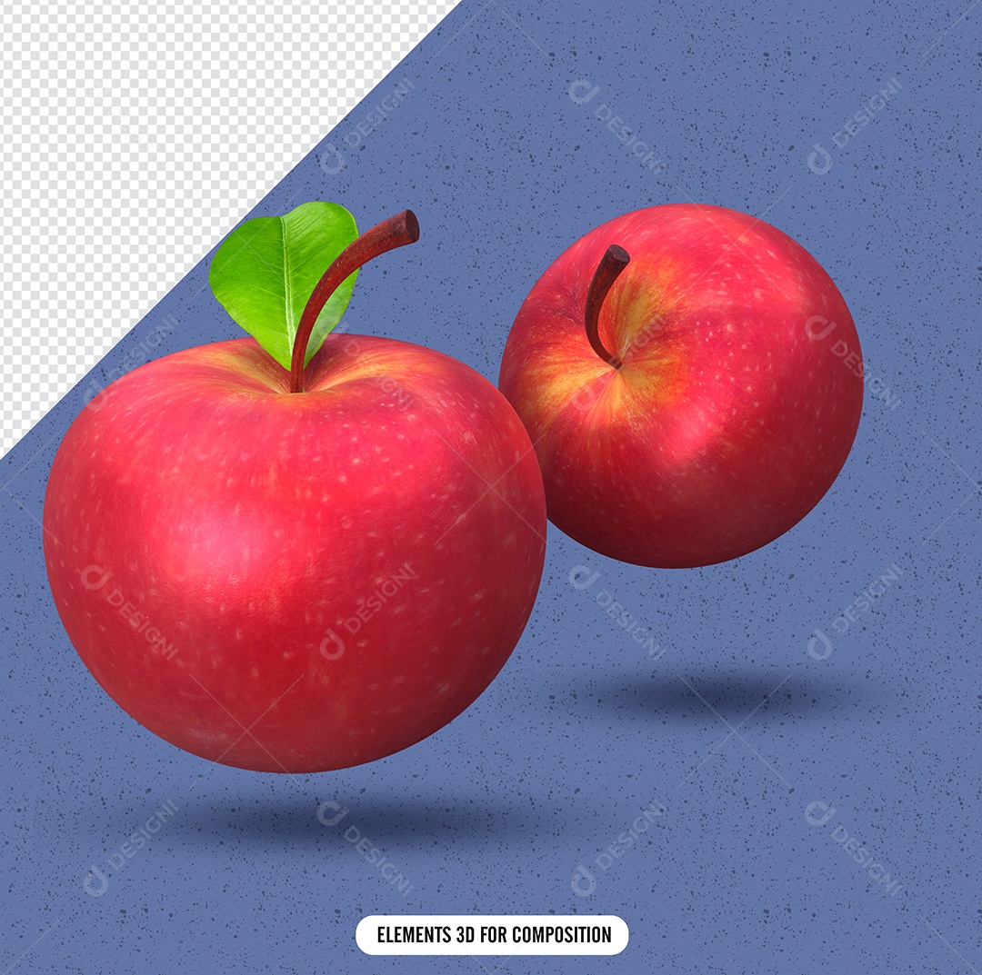 Maçãs Elemento 3D Para Composição PSD