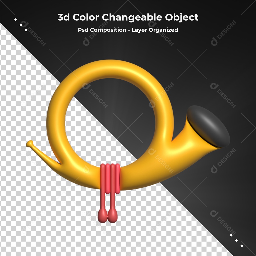 Icone De Instrumento Musical Corneta Elemento 3D PSD