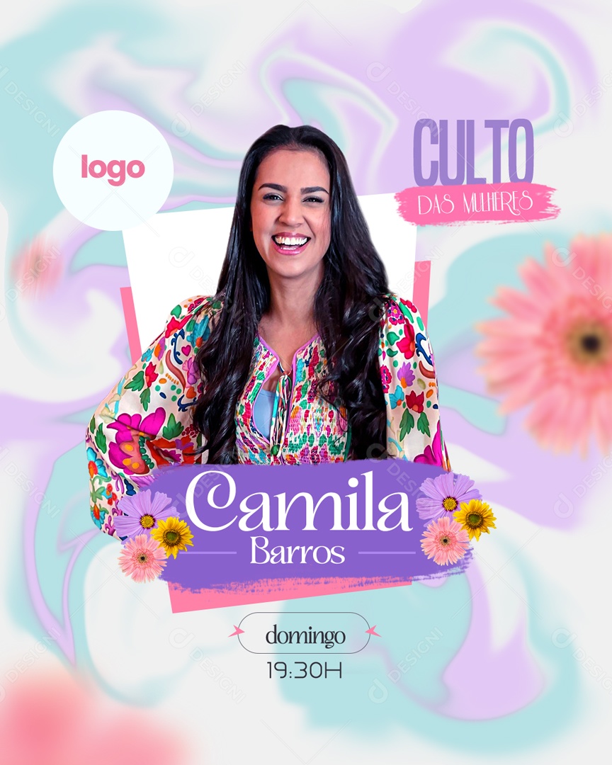 Flyer Culto Das Mulheres Social Media PSD Editável