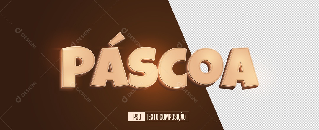 Texto 3D Para Composição Páscoa PSD