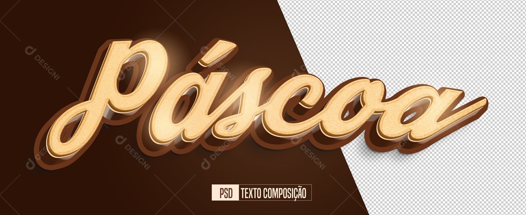 Texto 3D Para Composição Páscoa PSD
