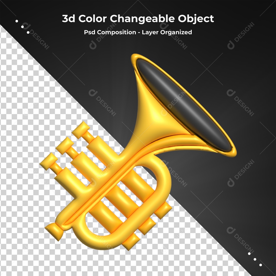 Elemento De Instrumento Trompete Para Composição PSD