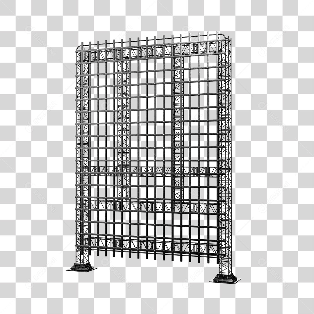 Painel Grade 3D Elemento para Composição PNG Transparente Sem Fundo
