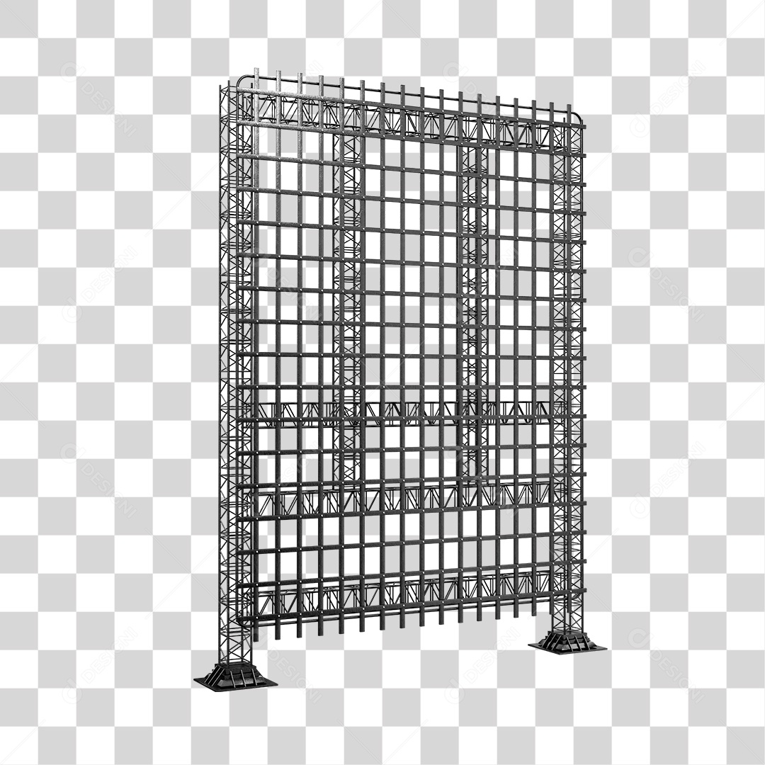 Painel Grade 3D Elemento para Composição PNG Transparente Sem Fundo
