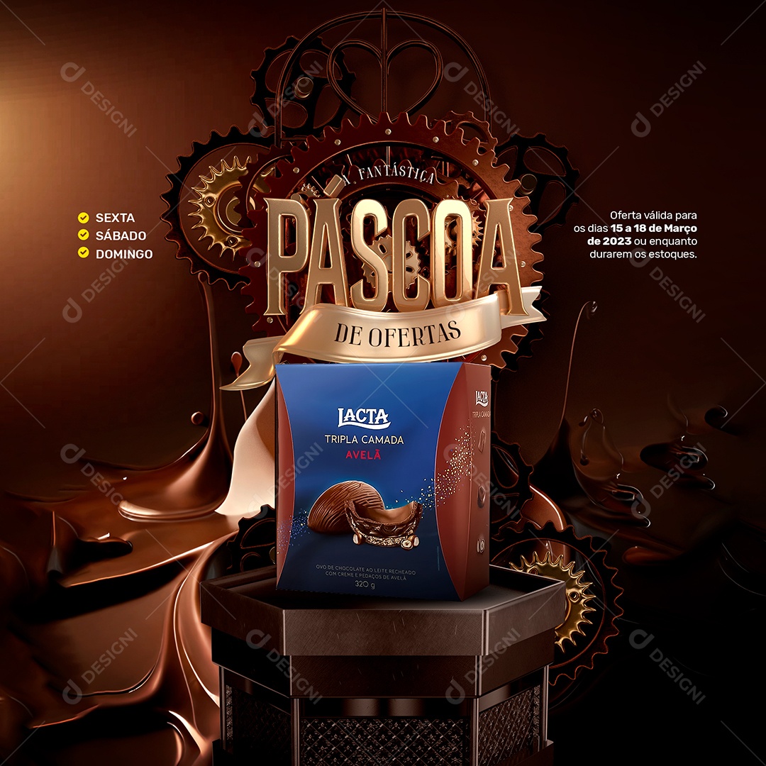 Fantástica Páscoa de Ofertas Venha Conferir Social Media PSD Editável