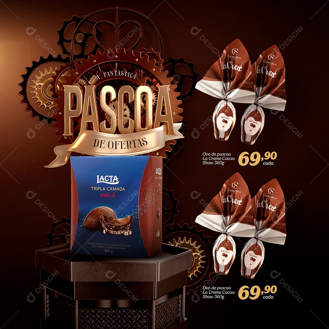 Encarte Fantástica Páscoa de Ofertas Venha Conferir Social Media PSD Editável