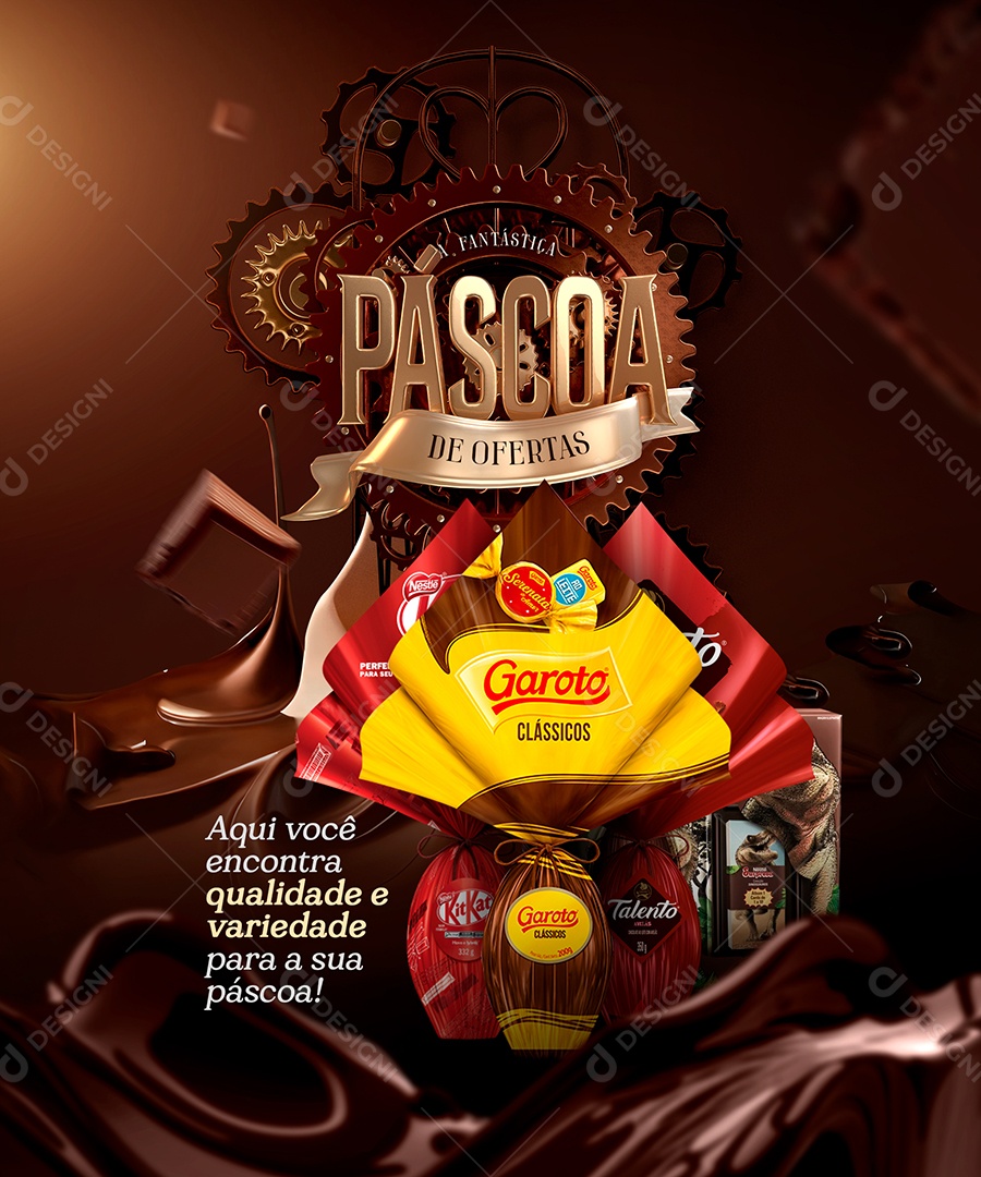 Fantástica Páscoa de Ofertas Venha Conferir Social Media PSD Editável