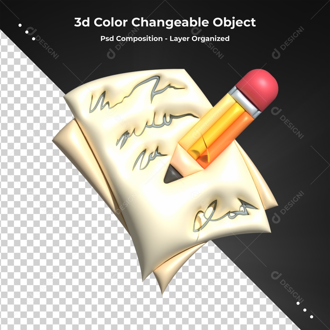 Elemento De Papel Escrito Com Lápis PSD