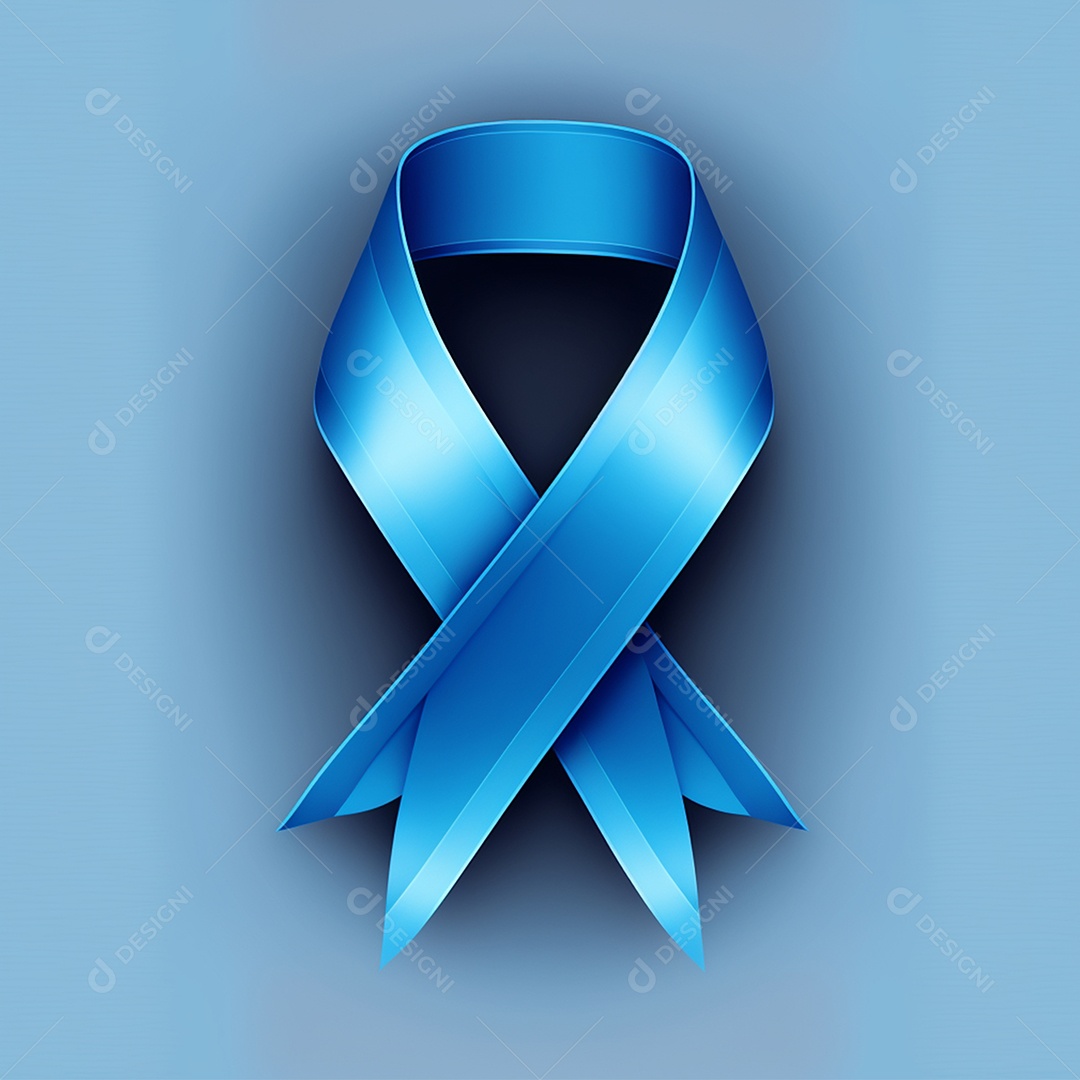 Laço Azul Símbolo do Combate ao Câncer de Próstata e Saúde do Homem JPG