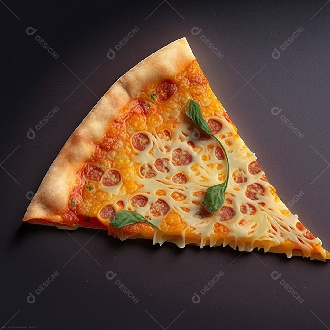 Pedaço de Pizza Deliciosa Com Efeito Eealista JPG
