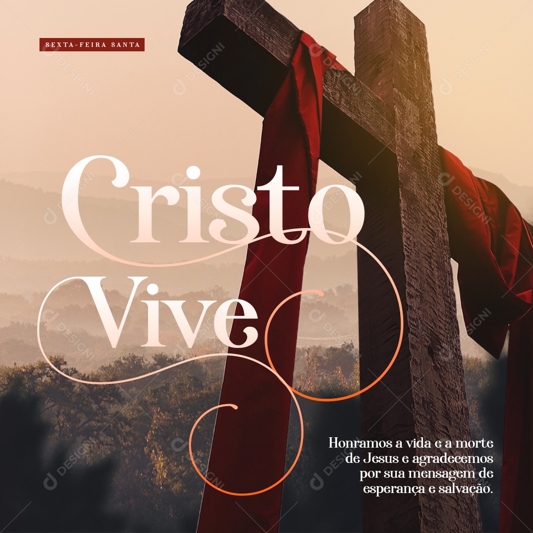 Sexta-feira Santa Cristo Vive Social Media PSD Editável
