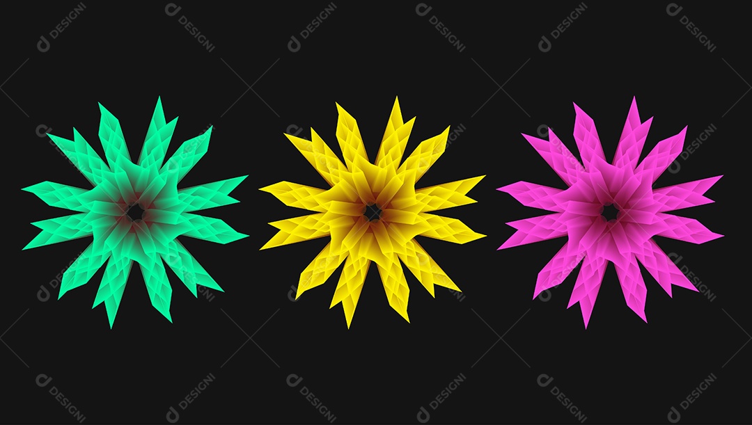 Flores Coloridas Vetorial AI + EPS