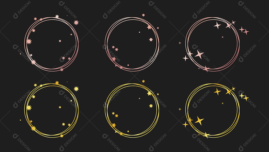 Formas circulares desenhadas a pincel