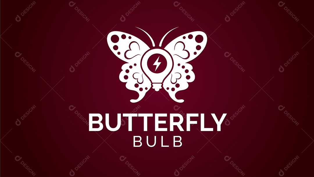 Logotipo da Lâmpada Borboleta AI + EPS