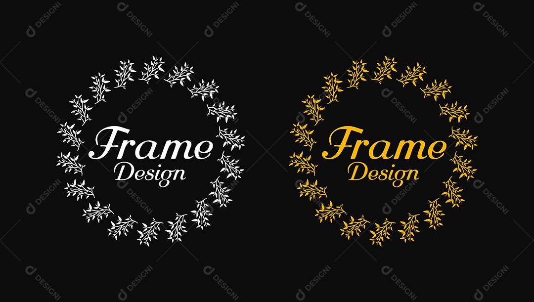 Moldura Floral Botânica Decorativa AI + EPS