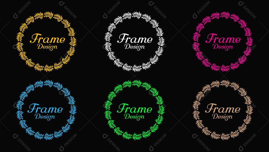 Moldura Floral Botânica Decorativa AI + EPS