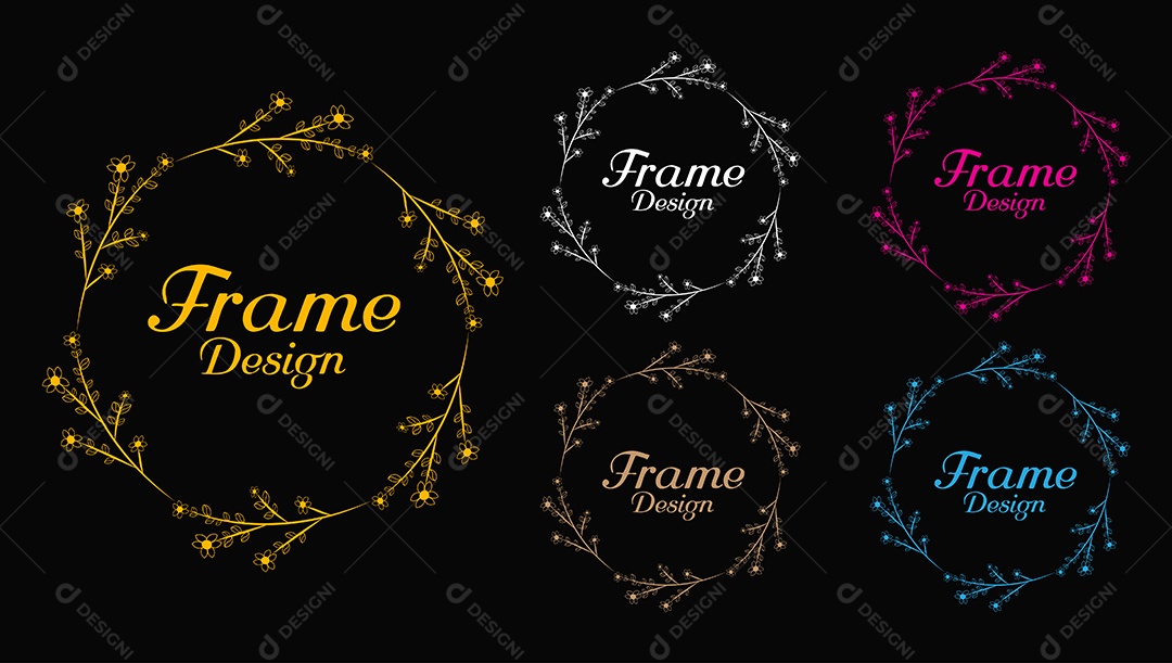 Moldura Floral Botânica Decorativa AI + EPS