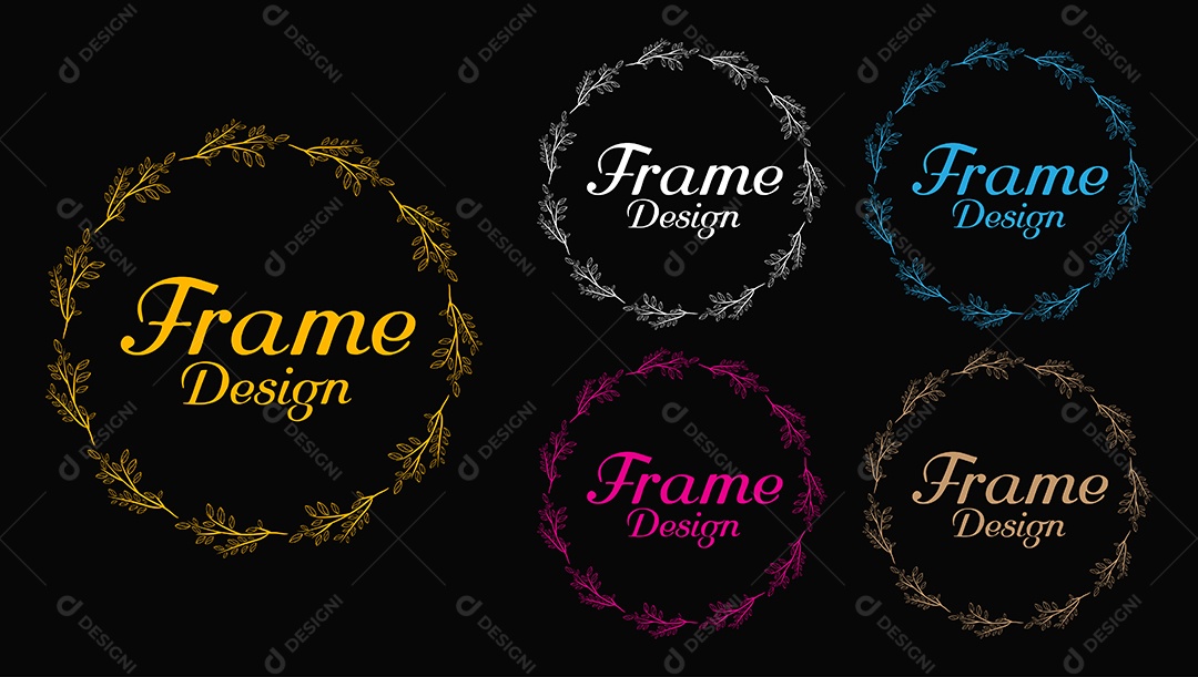 Moldura Floral Botânica Decorativa AI + EPS