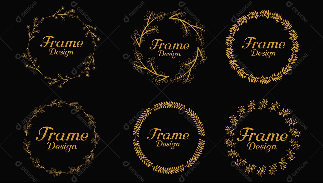 Moldura Floral Botânica Decorativa AI + EPS