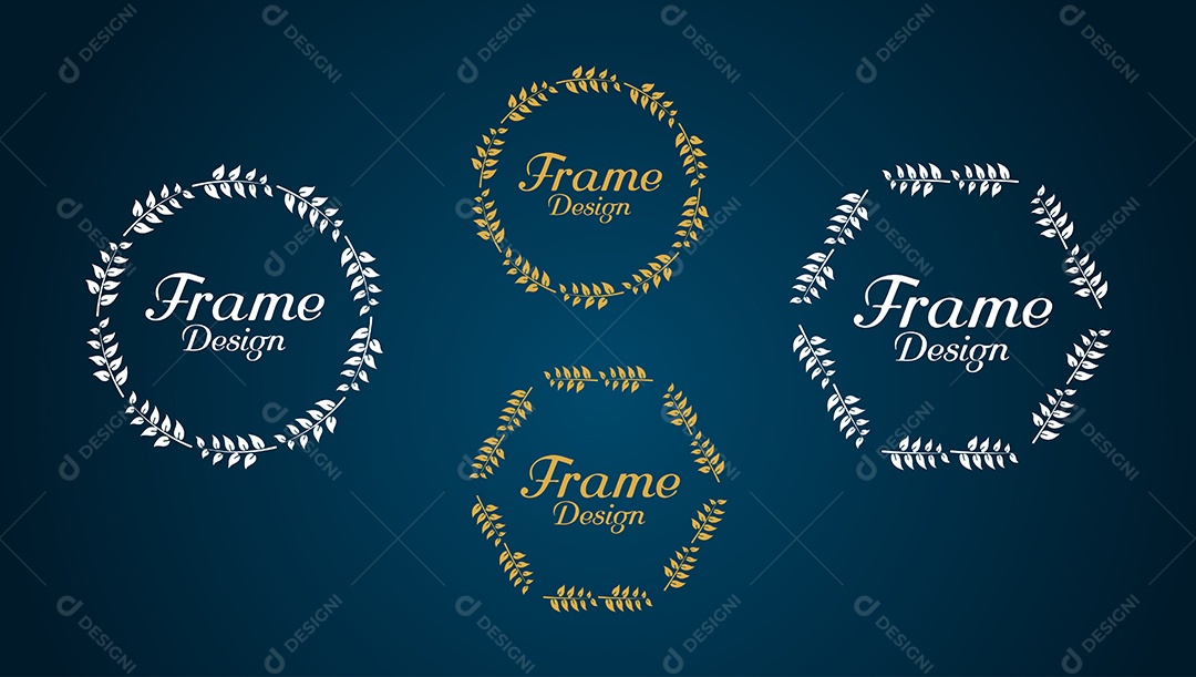 Moldura Floral Botânica Decorativa AI + EPS