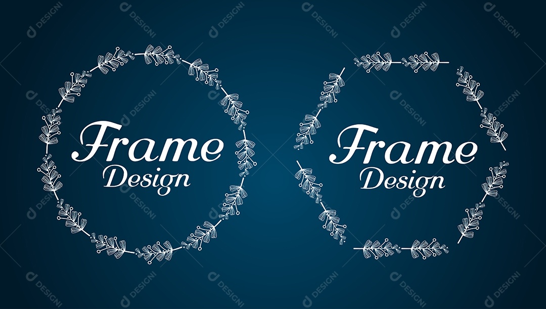 Moldura Floral Botânica Decorativa AI + EPS