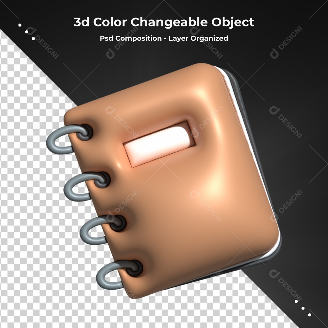 Elemento De Caderno Marrom Fechado Para Composição PSD