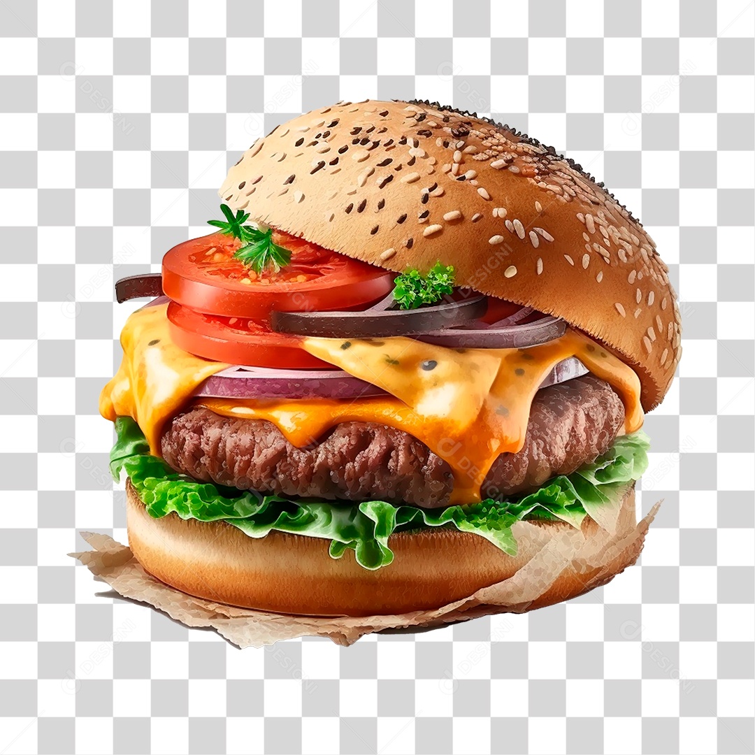 Delicioso Hamburguer PNG Transparente