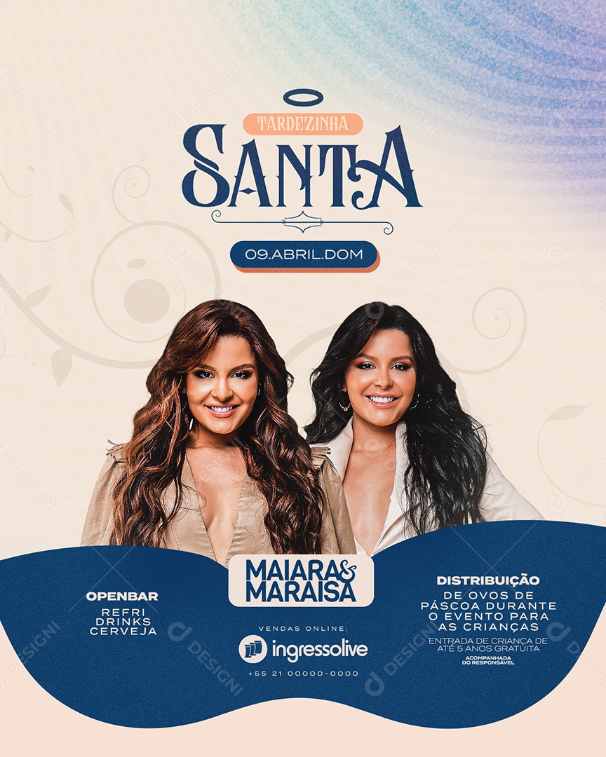 Flyer Tardezinha Santa Maiara e Maraisa Social Media PSD Editável