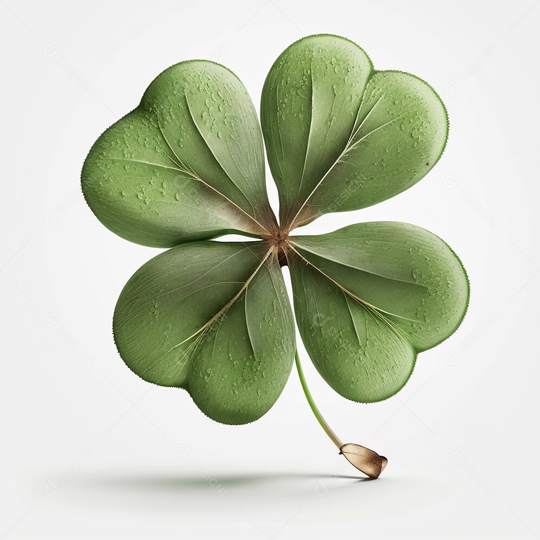 Trevo de Quatro Folhas Efeito Realista