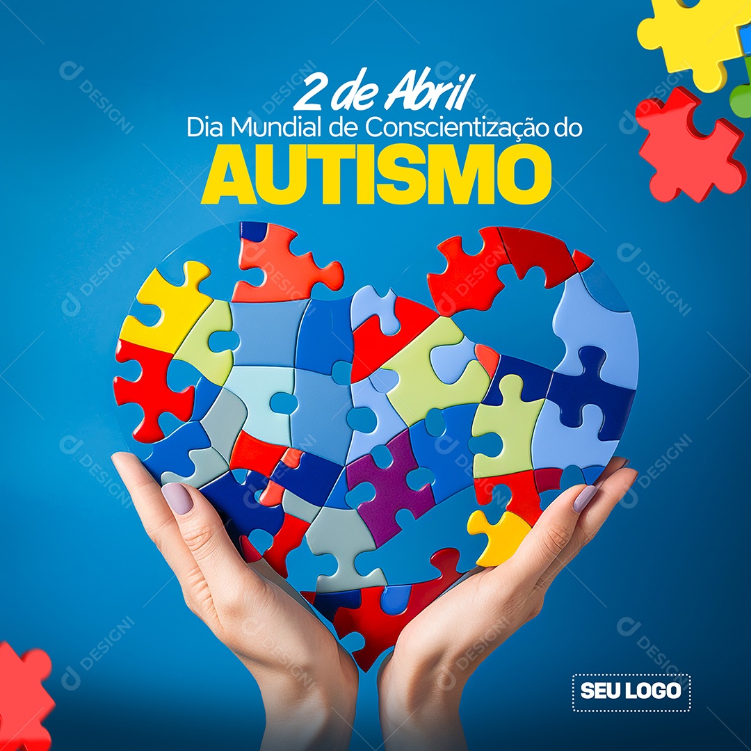 Dia Mundial De Conscientização Do Autismo 2 De Abril Social Media PSD Editável