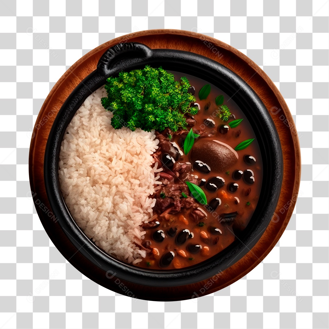 Prato de Feijoada Com Arroz PNG Transparente