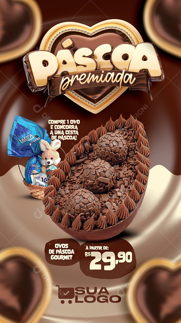 Story Páscoa Premiada Venha Conferir Social Media PSD Editável