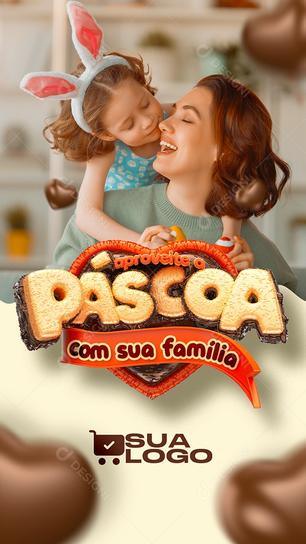 Story Aproveite a Páscoa Com Sua Família Social Media PSD Editável