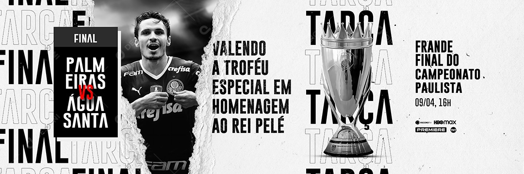 Futebol Palmeiras Vs Água Santa Final Campeonato Paulista Transmissão Ao Vivo Carrossel Social Media PSD Editável
