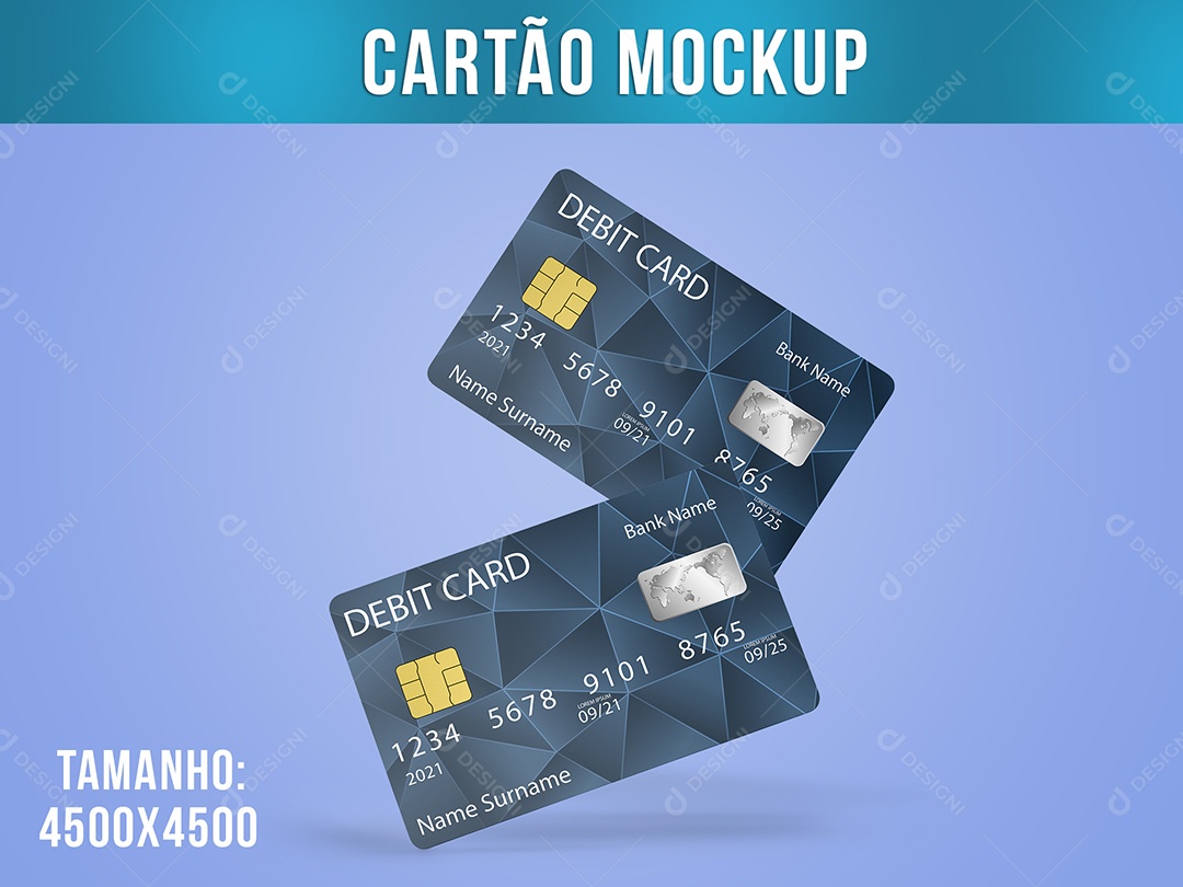 Cartão  Mockup Débito Crédito PSD