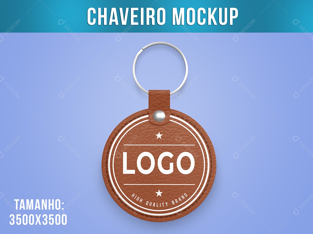 Chaveiro de Couro Mockup Presente PSD