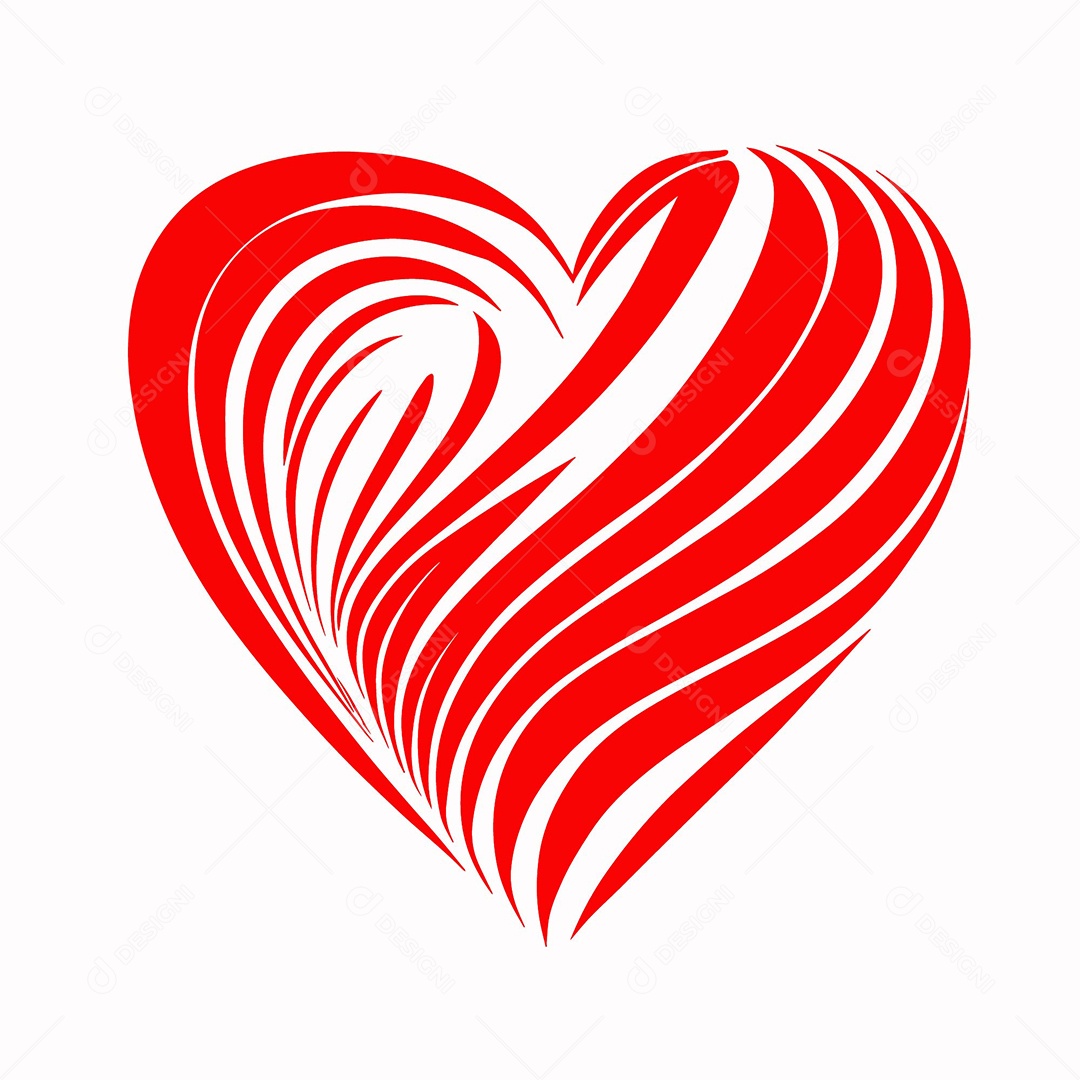 Coração Vermelho Vetor Símbolo Estilizado EPS