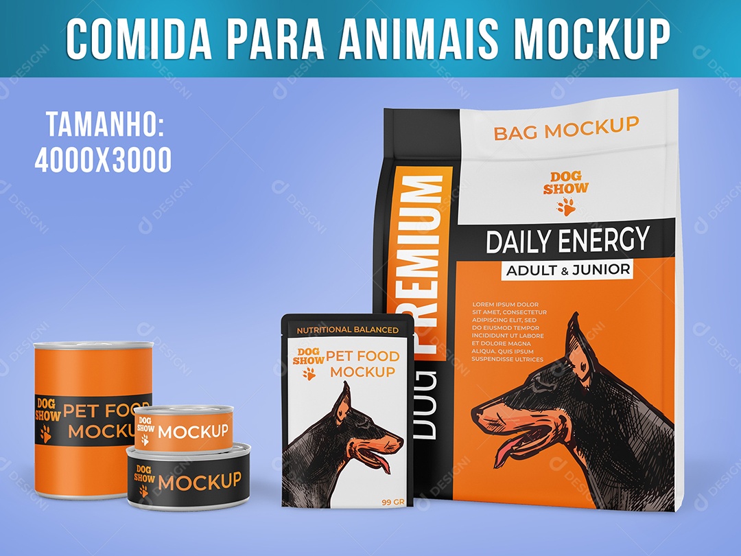 Kit Pacote de Comida Para Cachorro Gato PSD