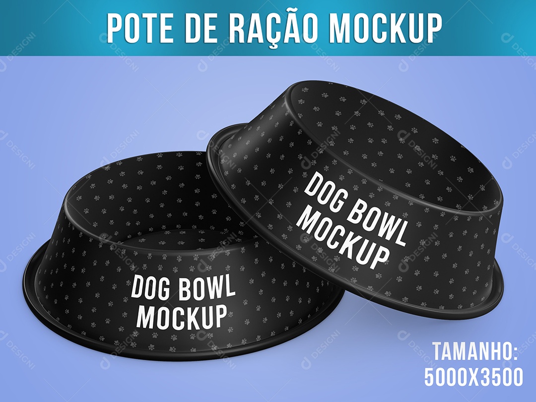 Pote de Ração Mockup Pet Cachorro Gato Tigela PSD
