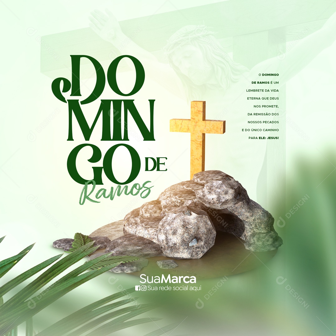 Domingo de Ramos 2 Abril Social Media PSD Editável