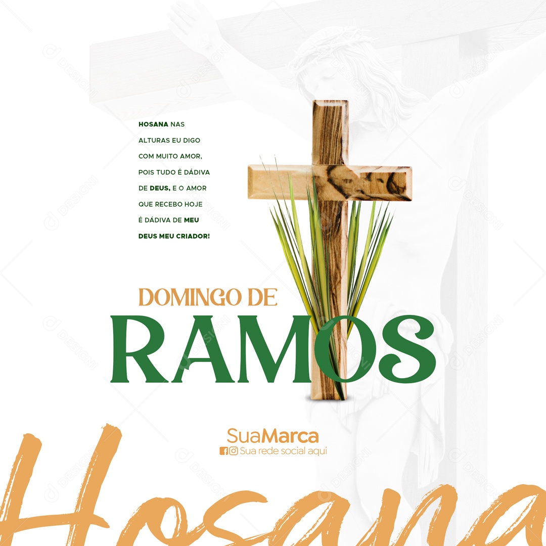 Domingo de Ramos 2 Abril Social Media PSD Editável