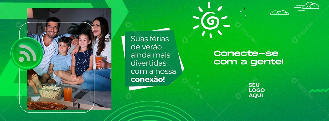 Conecte-se Com a Gente Suas Férias de Verão Ainda Mais Divertidas Com a Nossa Conexão Social Media PSD Editável