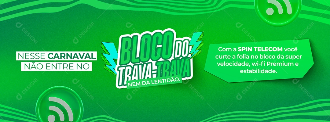 Banner Nesse Carnaval Não Entre no Bloco do Trava-trava Social Media PSD Editável