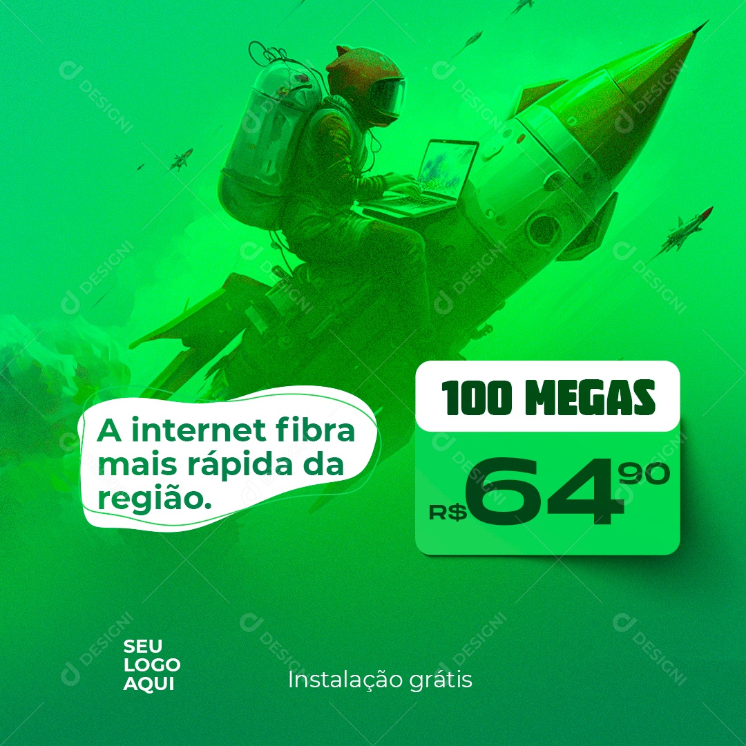 A Internet Fibra Mais Rápida da Região Social Media PSD Editável