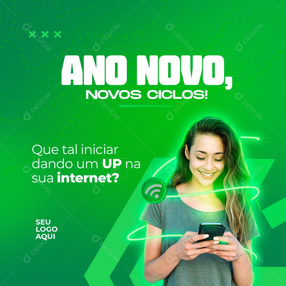 Ano Novo, Novos Ciclos Que Tal Iniciar Dando um UP Na Sua Internet Social Media PSD Editável