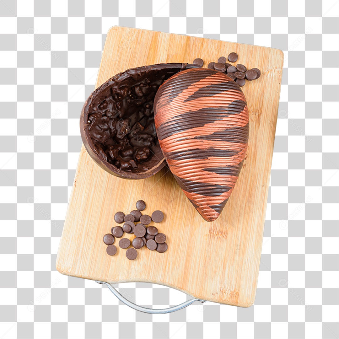 Ovo de Chocolate Para a Páscoa PNG Transparente