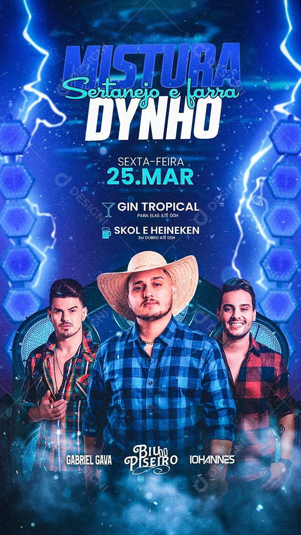 Story Mistura Sertaneja E Farra Dynho Flyer Gabriel Gava Biu Do Piseiro Iohannes Social Media PSD Editável